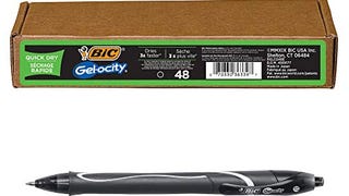 BIC Gelocity Quick Dry Black Gel Pens, Medium Point (0....