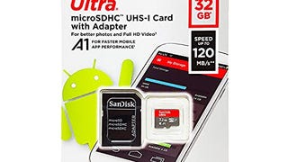SanDisk 32GB Ultra microSDHC UHS-I Memory Card with Adapter...