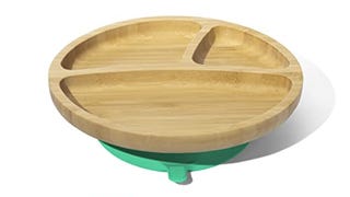 Avanchy Toddler Baby Plates Divided Bamboo, Suction for...