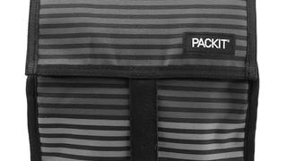 PackIt Freezable Lunch Bag, Gray Stripes, Built with EcoFreeze...