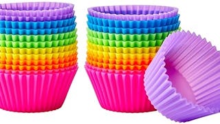 Amazon Basics Round Reusable Silicone Baking Cups, Muffin...