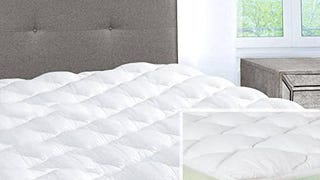 Mattress Pad with Fitted Skirt - Double Thick Extra Plush...