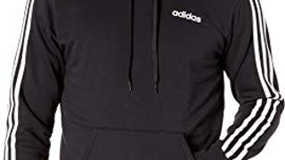 adidas mens Essentials Men's 3 Stripes Hoodie, Black/White...