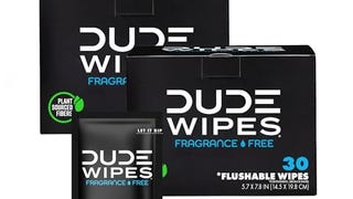 DUDE Wipes - On-The-Go Flushable Wipes - 2 Pack, 60 Wipes...