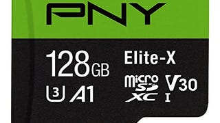 PNY 128GB Elite-X Class 10 U3 V30 microSDXC Flash Memory...