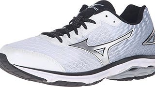 Mizuno Men's Wave Rider 19 Running Shoe, White/Black, 11...