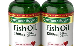 Nature's Bounty Fish Oil 1200 mg, Twin Pack, Supports Heart...