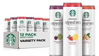 Starbucks Refreshers, 3 Flavor Variety Pack (Peach,Cherry,...