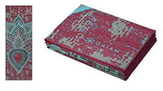 Gaiam Yoga Mat Folding Travel Fitness & Exercise | Foldable...