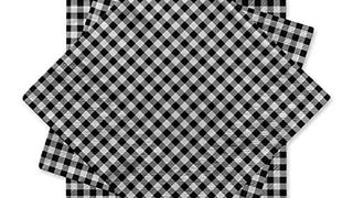 Gatherfun Disposable Paper Napkins Black and White Gingham...