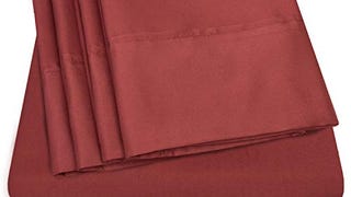 Queen Sheets Burgundy - 6 Piece 1500 Supreme Collection...