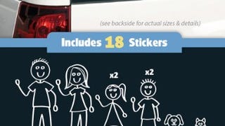 WMI Designs (12050) White Line Family Vinyl Stickers Compact...