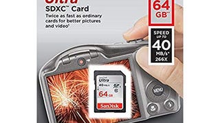 SanDisk Ultra 64GB Class 10 SDXC Memory Card Up To 40MB/...