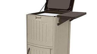 Suncast Outdoor Patio Cooler Cart with Wheels, Taupe/...