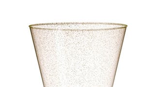 Munfix 100 Glitter Plastic Cups - 9 Oz Clear Plastic Cups...