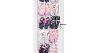 MaidMAX Over The Door Hanging Shoe Organizer with 24 Clear...