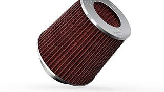 K&N 4-Inch Round Tapered Air Intake Filter - Washable, High...