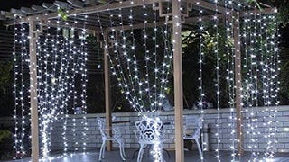 AGPTEK Curtain Icicle Lights, 3M X 3M 8 Modes White Fairy...