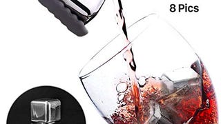 Whiskey Stones Set of 8,Premium Stainless Steel Reusable...