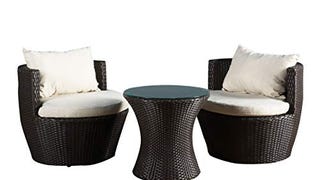 Christopher Knight Home Kono PE Wicker Chat Set, 3-Pcs...