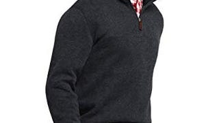 Lands' End Mens Heather Bedford Rib Quarter Zip Sweater...