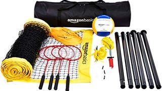 Amazon Basics Outdoor Volleyball and Badminton Combo Set...