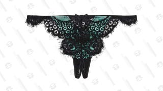 Playful Promises Jaquelina Mint Contrast Crotchless Thong Curve