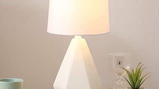 SOTTAE Modern Small Ceramic Table Lamp, White Irregular...