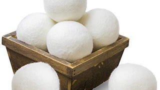 SnugPad Wool Dryer Balls XL Size 6 Pack, Natural Fabric...