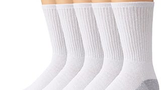 Fruit of the Loom Men's 5 Pack Crew Socks, White, Shoe...