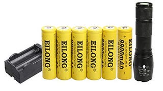 LED 1600 Lumen 18650 Flashlight with 6PCS 3.7V 9900mAh...