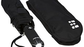 Compact & Automatic Travel Umbrella w/Flashlight Handle...