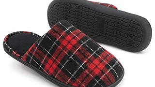 RockDove Men's Plaid Scuff with Memory Foam, Size 9-10...