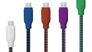 USB Cable, iOrange-E 5 Pack Reversible Cable Braided Micro...