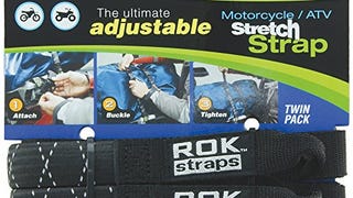 ROK Straps ROK-10050 Black/Reflective 18" - 60" Motorcycle/...