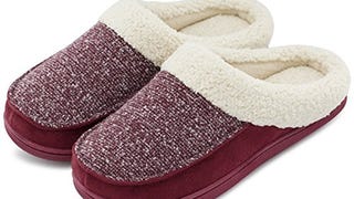 Women's and Men's Comfort Memory Foam Slippers Fuzzy Wool...