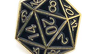 Joji Boutique Geek Style: Gold & Black Enameled D20 Pin...