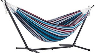 Vivere Double Cotton Hammock with Space Saving Steel Stand,...