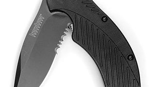 Kershaw Clash Black Serrated Pocketknife, 3" 8Cr13MoV Steel...
