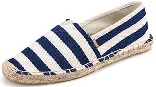 Alexis Leroy Casual Stripe Men Espadrilles Flats Blue Stripe...