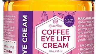 Coffee Eye Lift Cream by Leven Rose 100% Natural, Reduces...