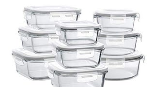 BAYCO Glass Storage Containers with Lids, 9 Sets, Meal...