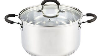 Cook N Home Professional Stockpot, 5 Quarts, Silver