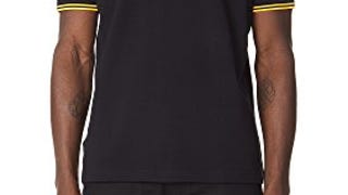 Fred Perry Men's Twin Tipped Polo Shirt-M3600, Black/Yellow/...