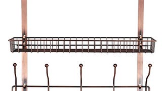 HOMFA Over The Door 5 Hook Organizer Rack With Shelf for...