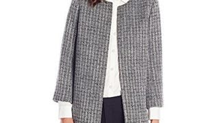 Lark & Ro Women's Tweed Topper Coat, Black/White,