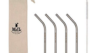 Short Stainless Steel Straws, 6 Inch Bent Thin Metal Straws...