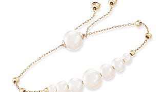 Ross-Simons 4-9.5mm Cultured Pearl Bolo Bracelet in 14kt...