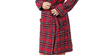 PajamaGram Short Flannel Robe Womens - Women's Flannel...