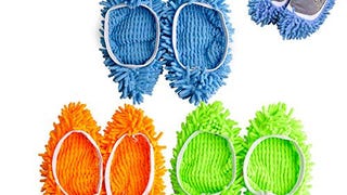 Kamlif 3 Pairs Washable Dust Mop Slippers Microfiber Cleaning...